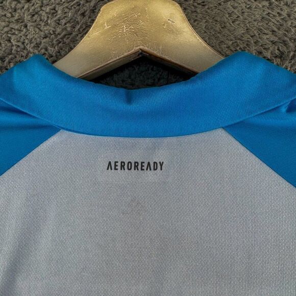 Adidas Golf Polo Shirt Mens XL Blue Gray Areoready Golfer Office Casual Athletic - Picture 8 of 14